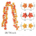 2 metre autumn leaf garland with artificial maple leaves