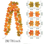 2 metre autumn leaf garland with artificial maple leaves