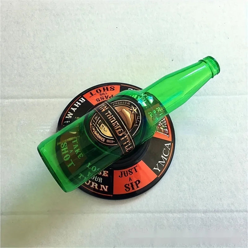 Spin the bottle game with spinning base and challenges