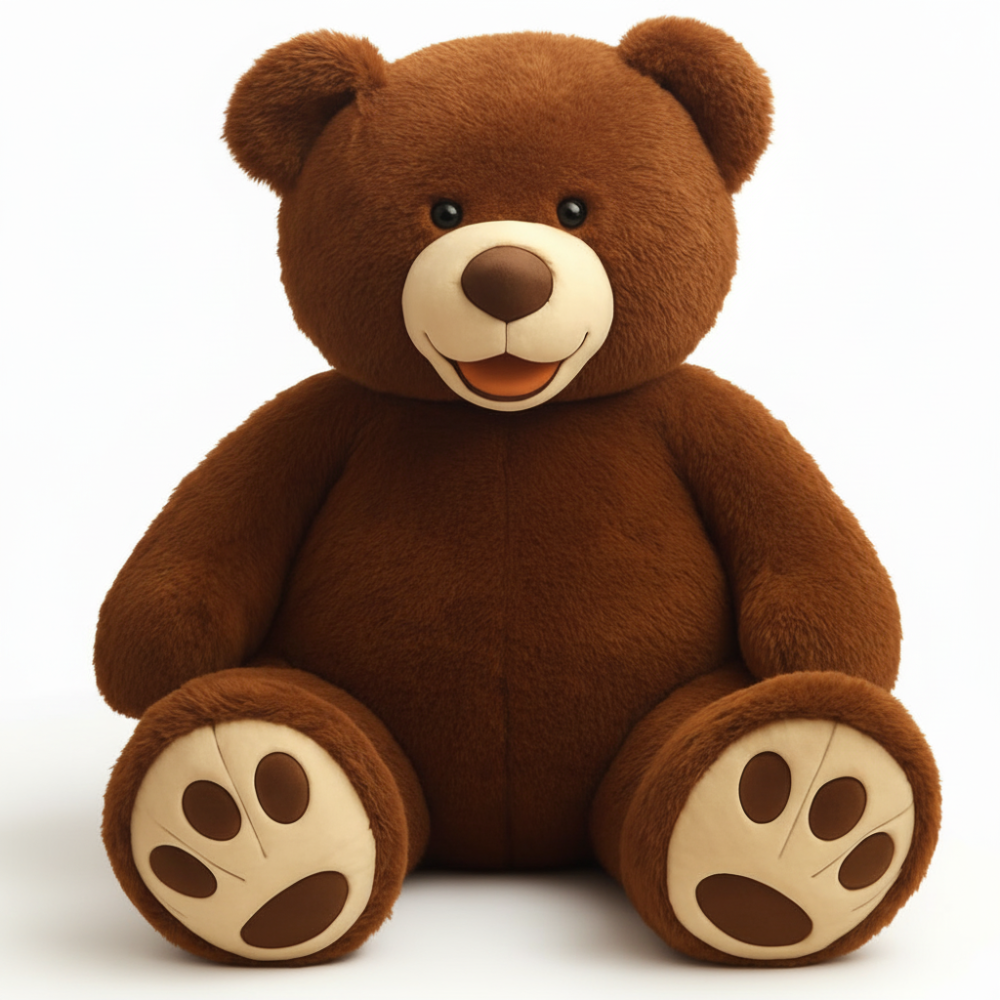 Soft cuddly teddy bear, oversized classic design, adjustable filling