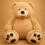 Soft cuddly teddy bear, oversized classic design, adjustable filling