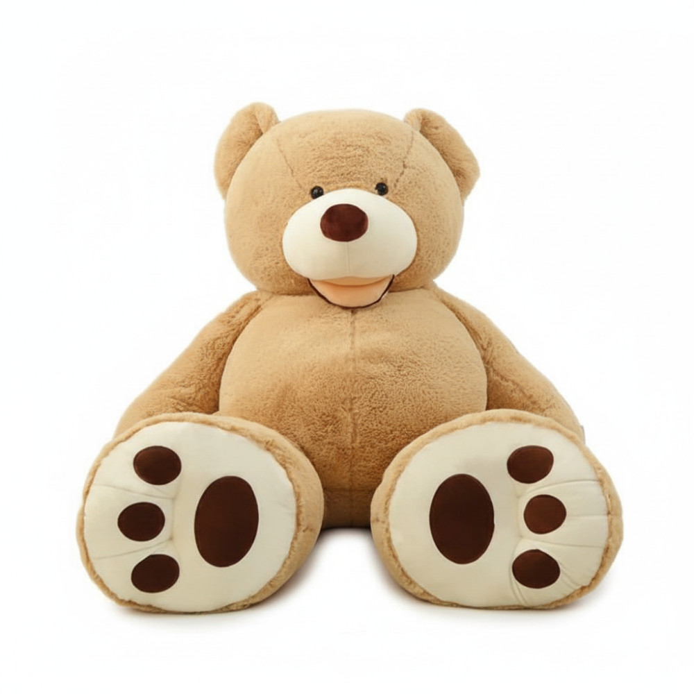 Soft cuddly teddy bear, oversized classic design, adjustable filling