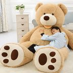 Soft cuddly teddy bear, oversized classic design, adjustable filling