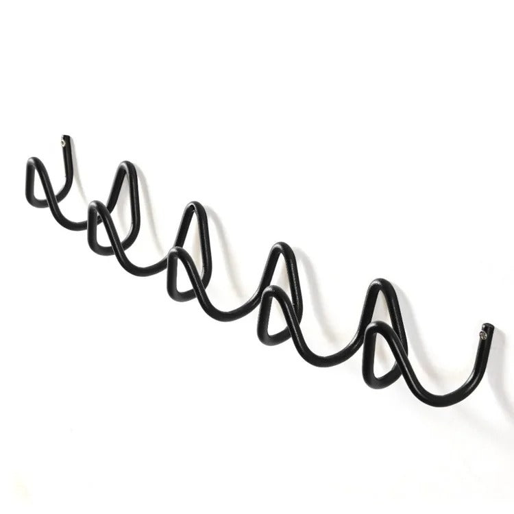 Wave-shaped iron wall mounted coat rack with 3 or 5 hooks