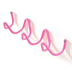 Wave-shaped iron wall mounted coat rack with 3 or 5 hooks