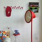 Wave-shaped iron wall mounted coat rack with 3 or 5 hooks