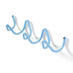 Wave-shaped iron wall mounted coat rack with 3 or 5 hooks