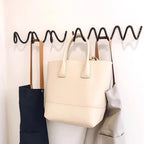 Wave-shaped iron wall mounted coat rack with 3 or 5 hooks