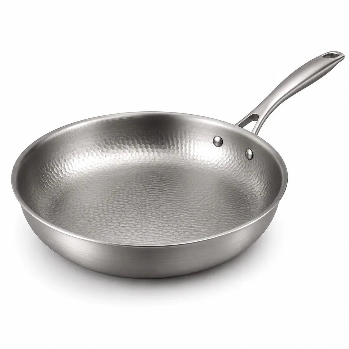 Titanium frying pan, 12" (30cm), three-layer steel, high-heat safe