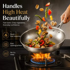 Titanium frying pan, 12" (30cm), three-layer steel, high-heat safe