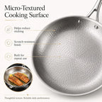 Titanium frying pan, 12" (30cm), three-layer steel, high-heat safe