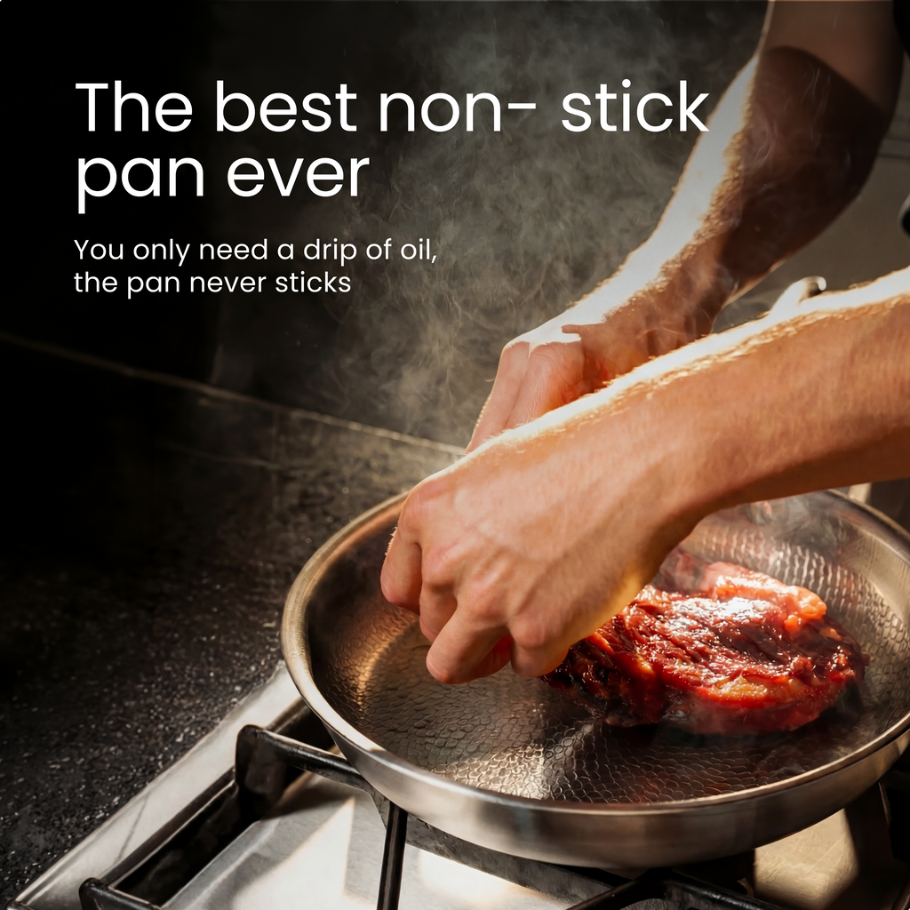 Premium Pure Titanium Fry Pan: 100% PFAS-Free & Built for a Lifetime