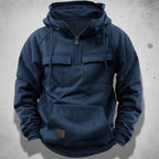 Men's half zip hoodie with chest pockets