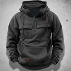 Men's half zip hoodie with chest pockets