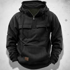 Men's half zip hoodie with chest pockets