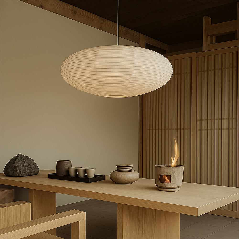 Wysalune | Japanese Wabi-Sabi Cotton Paper Pendant Light