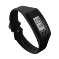 Pedometer watch with digital display and silicone strap