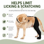 Adjustable Dog Rear Leg Recovery Sleeve with Paw Cover - Helps Limit Licking During Post-Surgery Rest