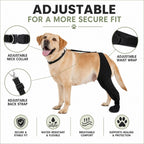 Adjustable Dog Rear Leg Recovery Sleeve with Paw Cover - Helps Limit Licking During Post-Surgery Rest