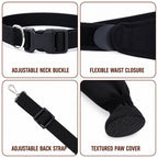 Adjustable Dog Rear Leg Recovery Sleeve with Paw Cover - Helps Limit Licking During Post-Surgery Rest