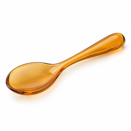Elegant acrylic spoon with amber finish.