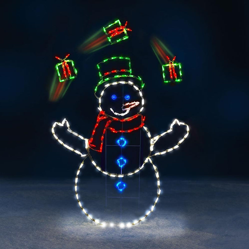 Animated LED Snowball Fight Light | Outdoor Snowman & Penguin Christmas Decor