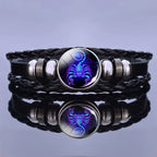 Astrology Charm Leather Bracelet