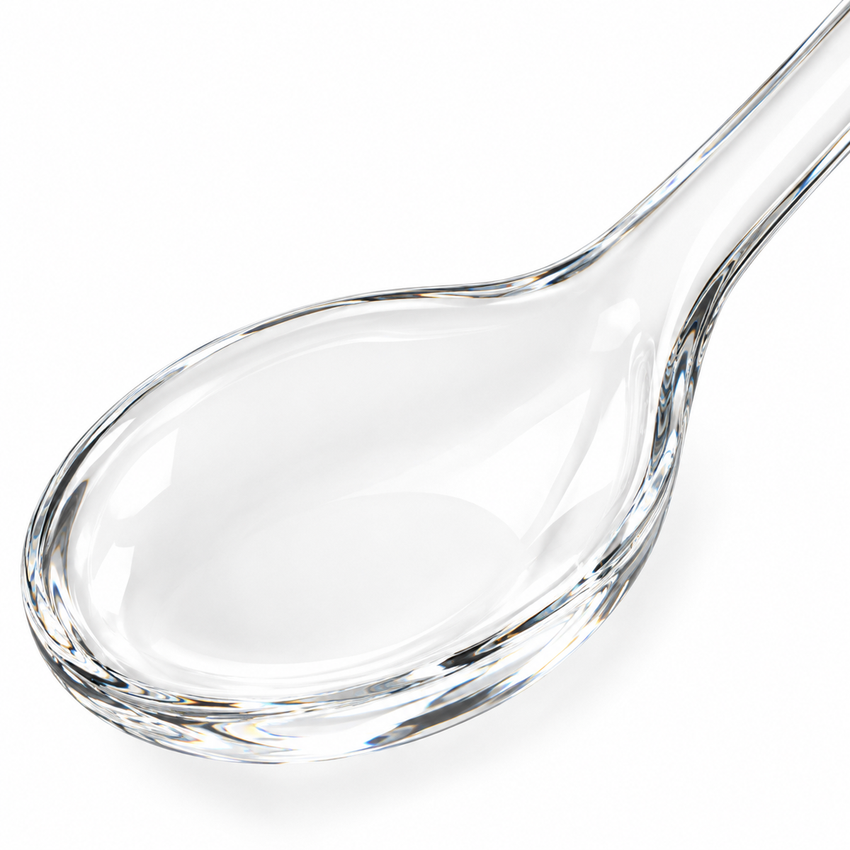 Stylish and modern glass spoon for elegant dining.