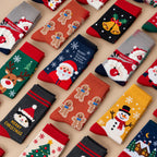 24 Days of Christmas Socks Advent Calendar, 12-Pair Mystery Sock Gift Box, Random Festive Designs, Holiday Countdown Christmas Gift for Kids/Women