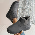 Women's fur lined winter ankle boots with elasticated sides