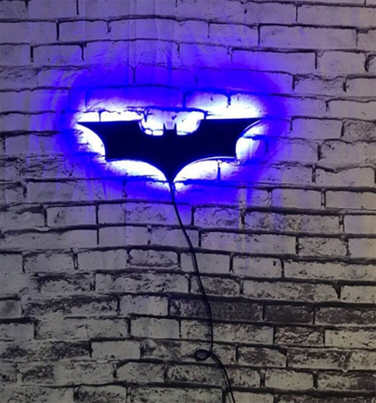 Batman LED Wall Light with Wireless Remote Control and Colour Change