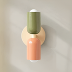 Battery Powered Wall Sconce — Dual Capsule Shades, Cordless Design