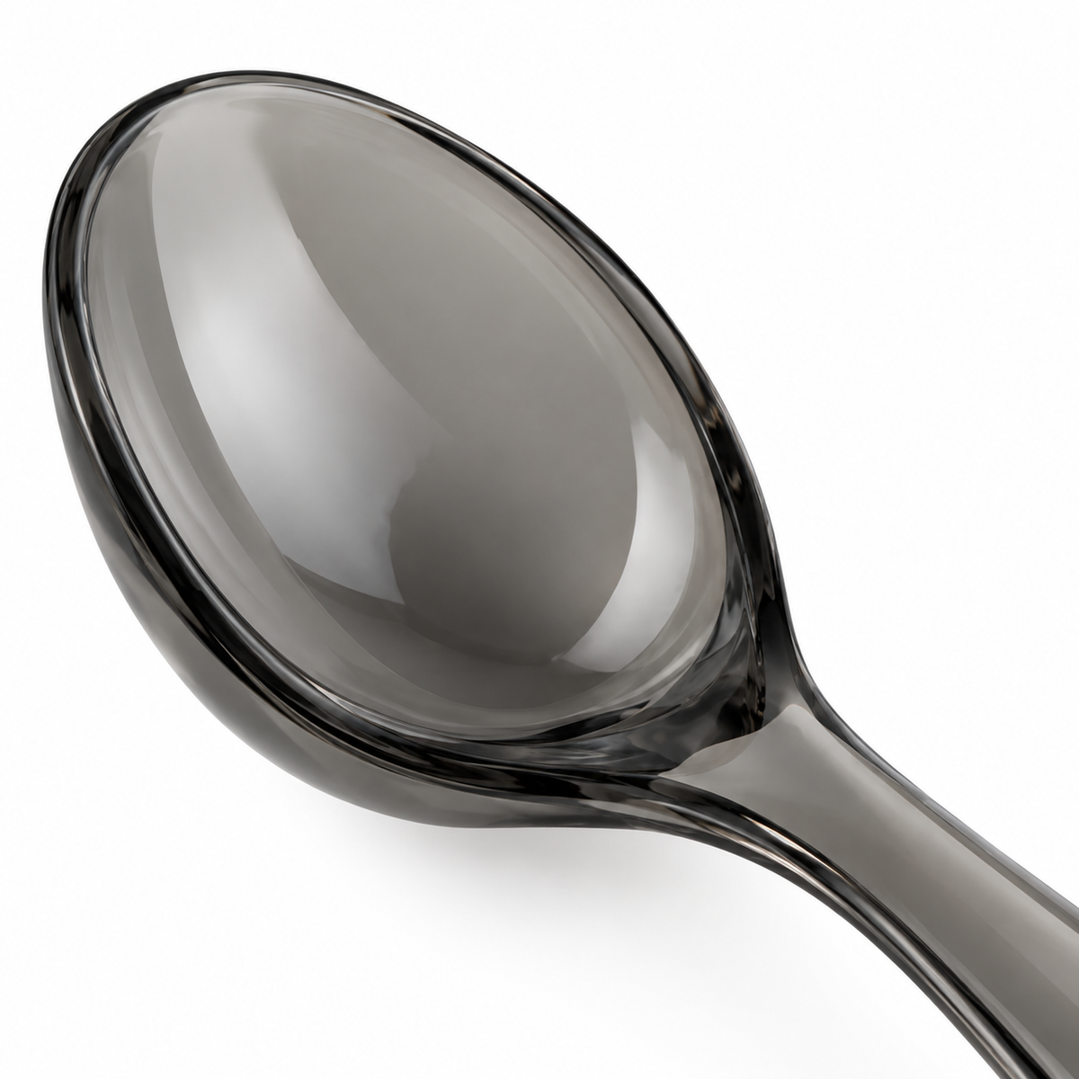 Durable acrylic soup spoon in black