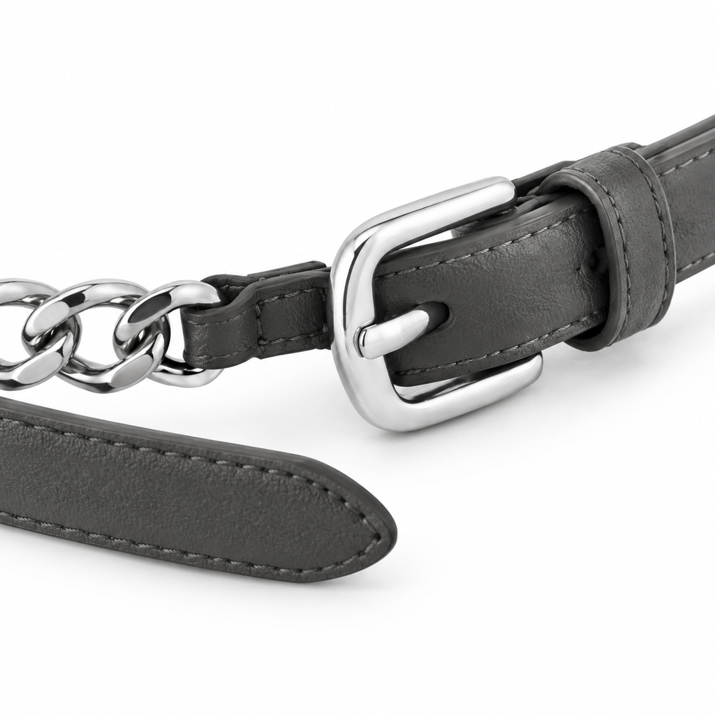 Detail of buckle and strap on Naldony belt