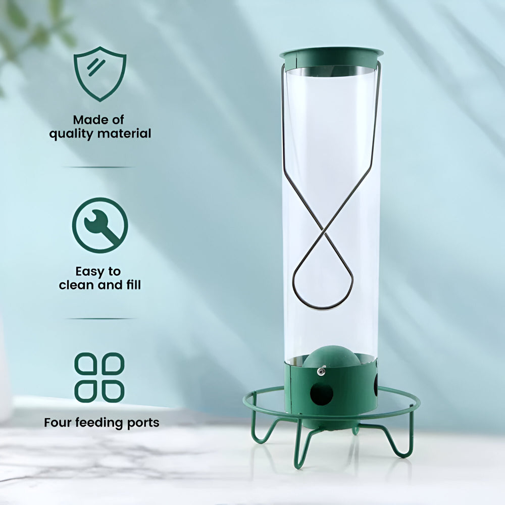 Bird Feeder Metal Squirrel Proof Hanging Outdoor Garden Tube