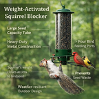 Bird Feeder Metal Squirrel Proof Hanging Outdoor Garden Tube
