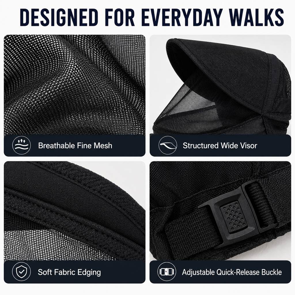 Breathable Anti-Scavenging Dog Muzzle for Walks - Mesh Hood Helps Block Food Scraps & Rubbish