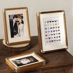 Brooks Tabletop Photo Frame | Vintage Wood & Brass Design