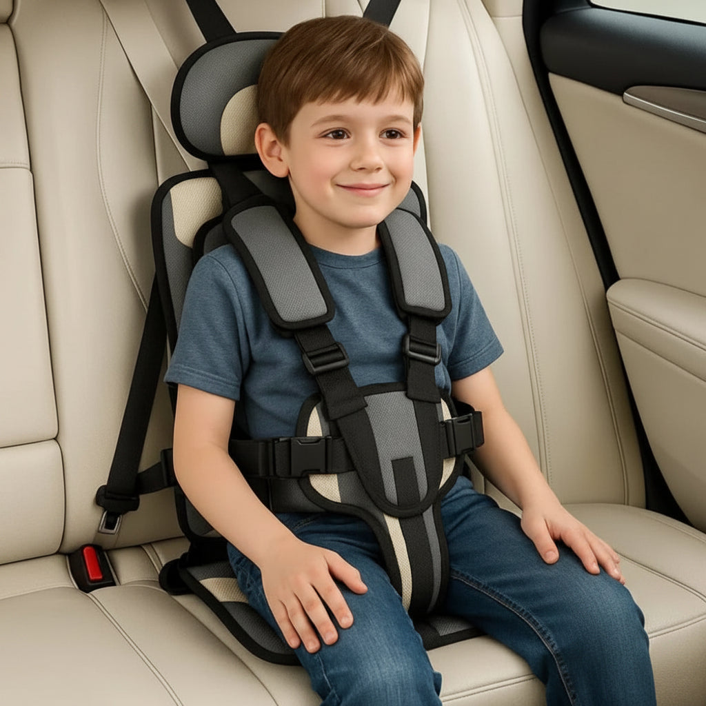 Portable car seat for children with 5-point harness