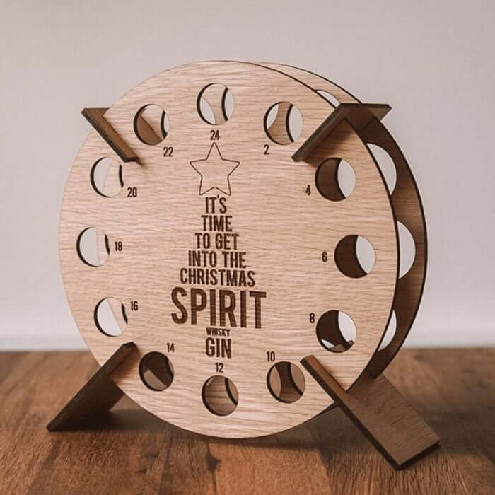 Christmas Advent Calendar Tree | Wooden Beer & Wine Holder | Reusable Birch Wood
