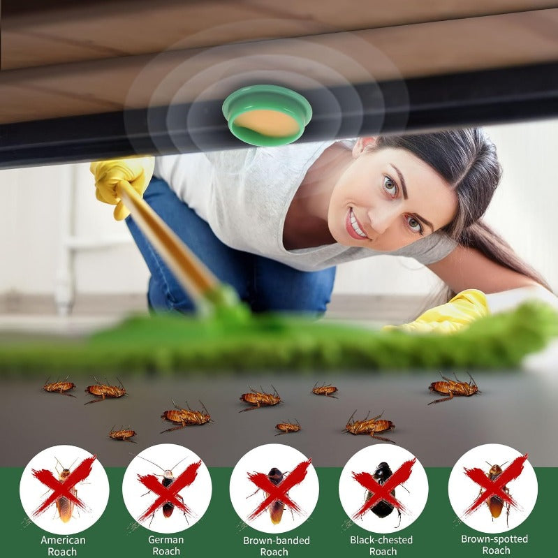 Cockroach Bait Discs, 24-Pack with Enclosed Housing for Indoor Placement