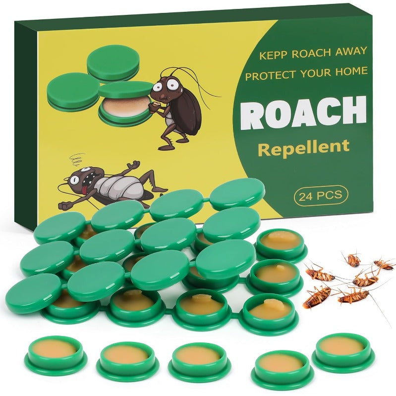 Cockroach Bait Discs, 24-Pack with Enclosed Housing for Indoor Placement