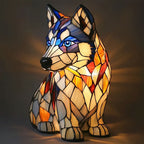 Dog Breed LED Accent Lamp, 17 cm resin sculpture, warm USB light