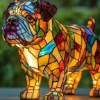 Dog Breed LED Accent Lamp, 17 cm resin sculpture, warm USB light