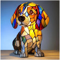 Dog Breed LED Accent Lamp, 17 cm resin sculpture, warm USB light