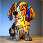 Dog Breed LED Accent Lamp, 17 cm resin sculpture, warm USB light