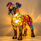 Dog Breed LED Accent Lamp, 17 cm resin sculpture, warm USB light