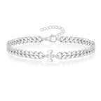 Couples Letter Initial Cuban Bracelet