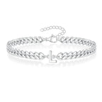 Couples Letter Initial Cuban Bracelet