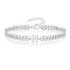 Couples Letter Initial Cuban Bracelet